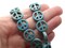 26 15mm Turquoise Blue Peace Symbol Dyed Synthetic Turquoise Stone Beads bB3